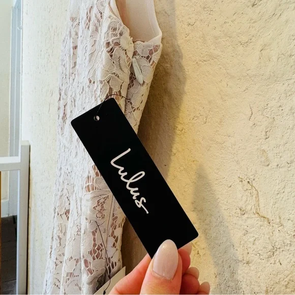 Lulus Me And You White Bodycon Lace Dress NWT Bridal Small - Picture 9 of 14